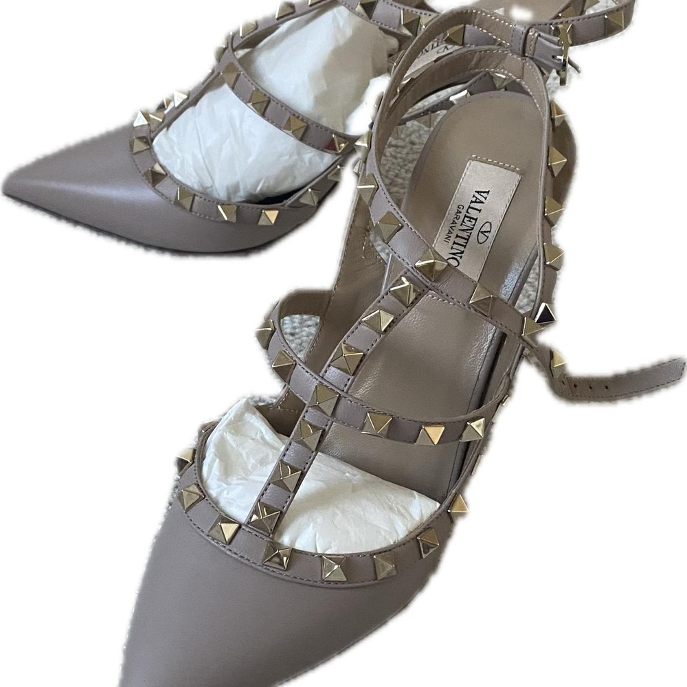 Valentino Women's Taupe Studded Heels